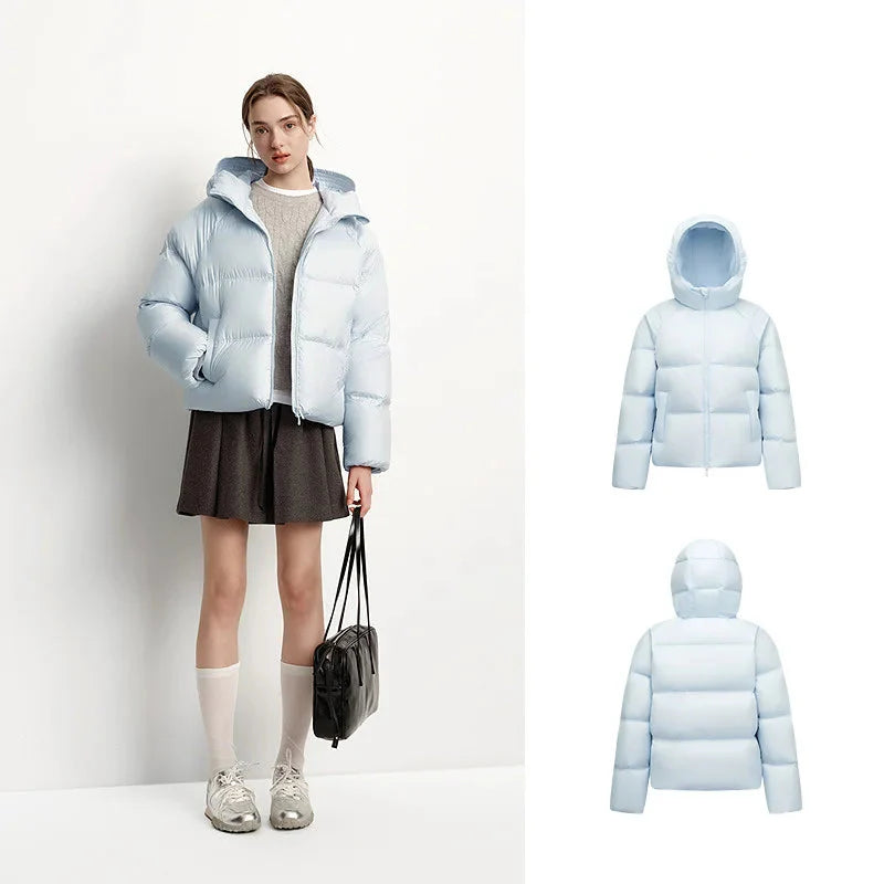 Doudoune Femme Élégante à Capuche Style Décontracté pour Hiver