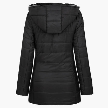 Veste d'hiver femme élégante à capuche style doudoune longue pour temps froid