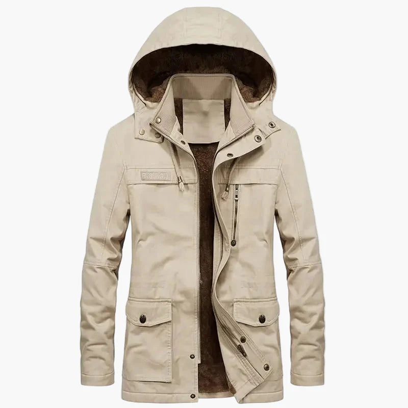 Veste d’hiver à capuche pour homme style urbain casual – manteau long chaud et tendance