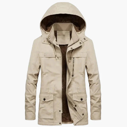 Veste d’hiver à capuche pour homme style urbain casual – manteau long chaud et tendance