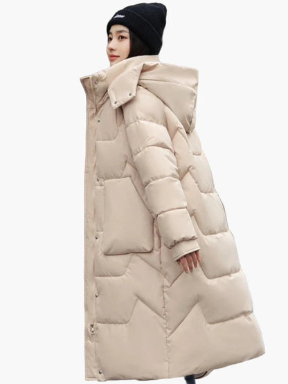 Doudoune Longue Femme Hiver à Capuche Style Urbain Élégant