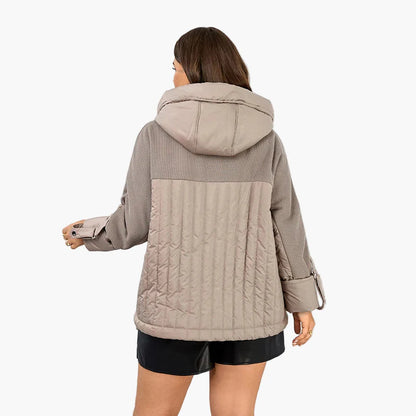 Veste matelassée décontractée pour femme grande taille avec capuche - Style urbain tendance