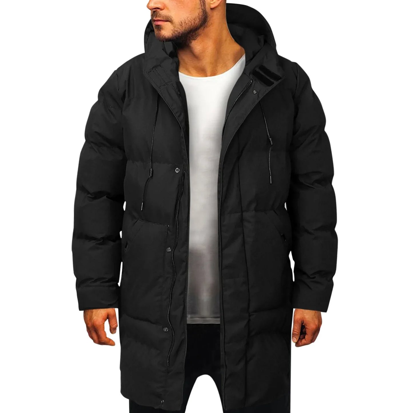 Tim – Veste Longue Matelassée à Capuche pour Homme