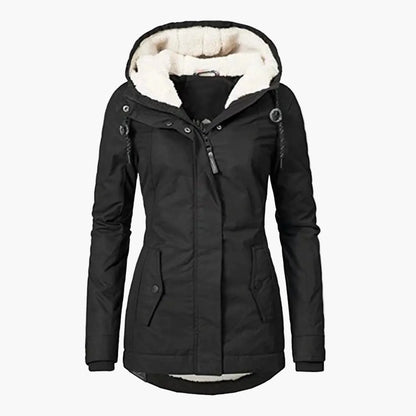 Veste d’Hiver Femme Style Urbain avec Capuche Doublée – Élégance Quotidienne et Confort Thermique