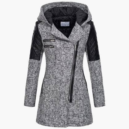 Manteau long femme à capuche style urbain élégant pour hiver et automne