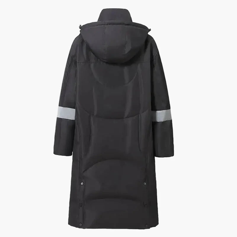 Manteau Long Homme Style Urbain Hiver Coupe-Vent à Capuche