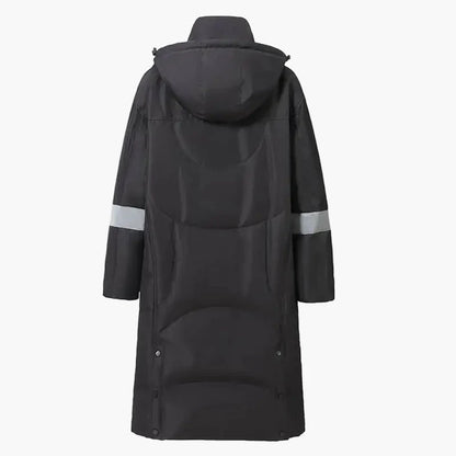Manteau Long Homme Style Urbain Hiver Coupe-Vent à Capuche