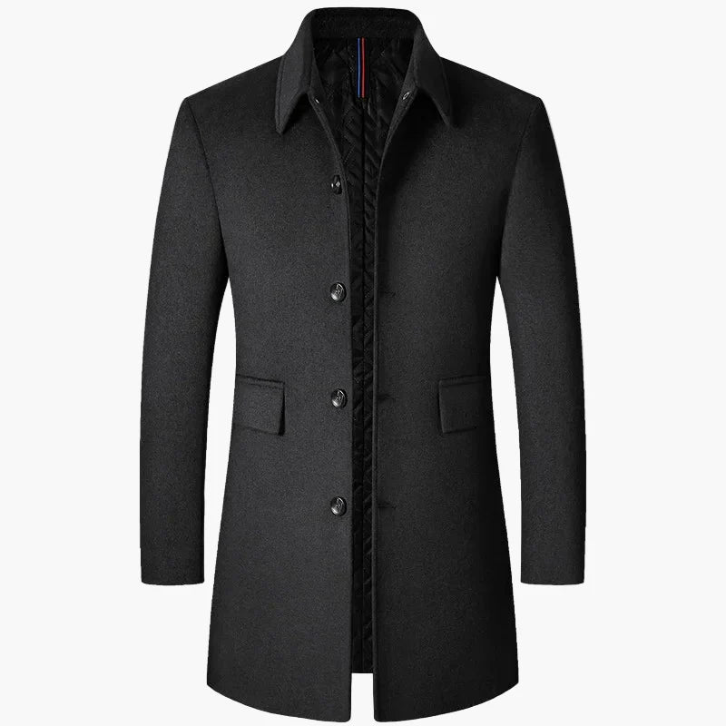Manteau élégant homme style coréen mi-long, trench à revers pour look moderne et urbain