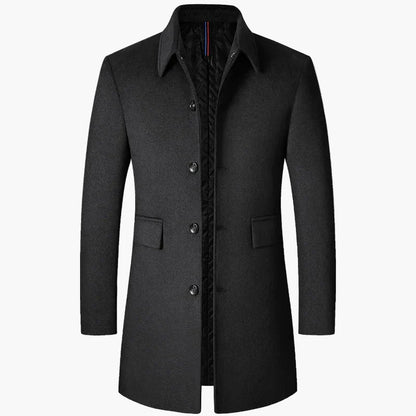 Manteau élégant homme style coréen mi-long, trench à revers pour look moderne et urbain