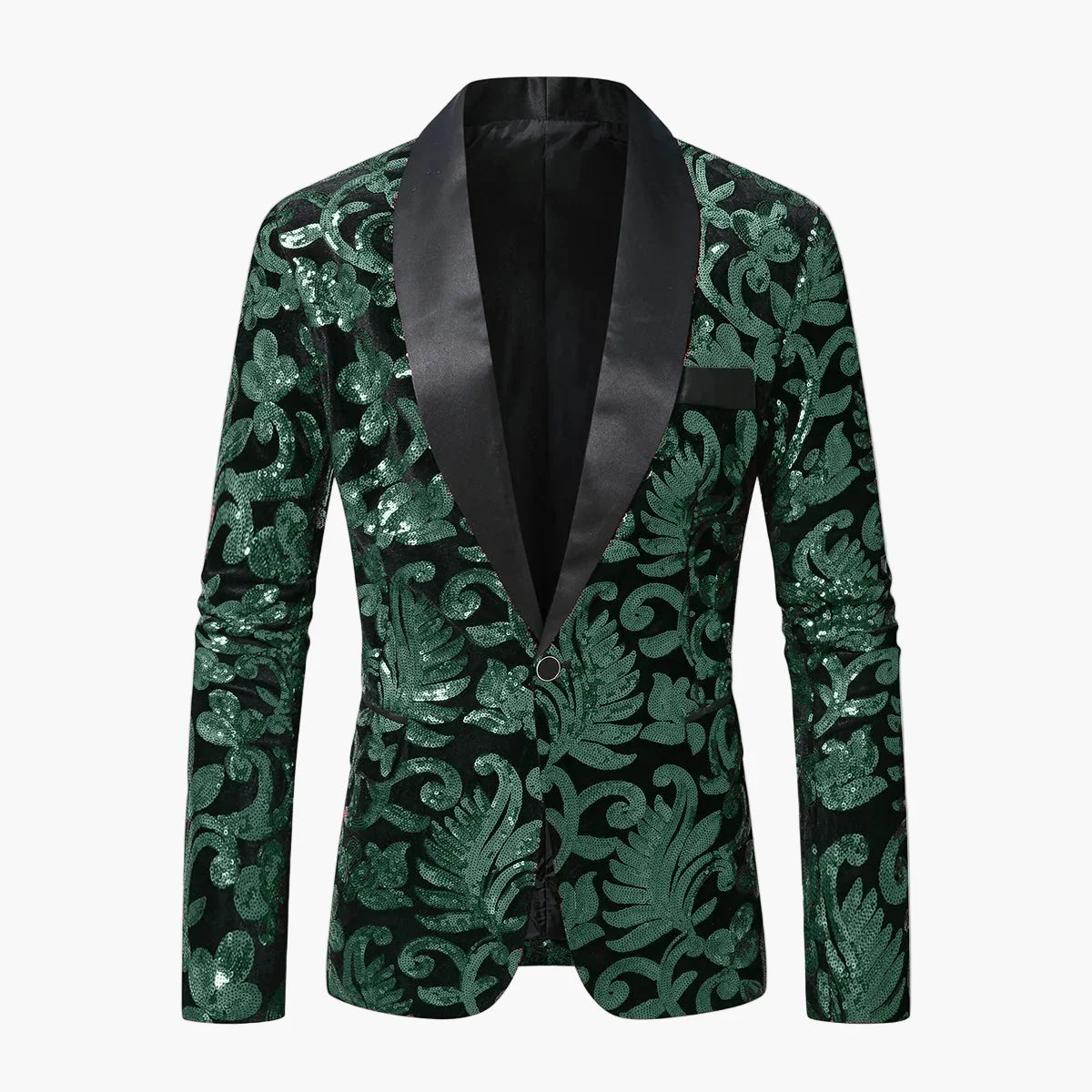 Veste de soirée homme style smoking à motifs brodés, idéale pour événements élégants et fêtes