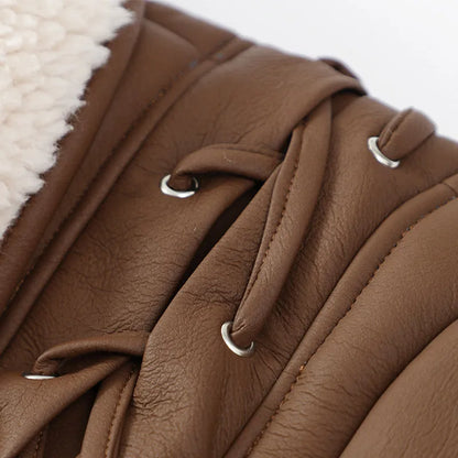 Veste d'hiver femme style aviateur avec col châle et ceinture – Élégance décontractée pour temps froid