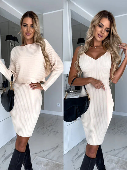 Jessica – Ensemble Élégant de Robe et Pull pour Femme