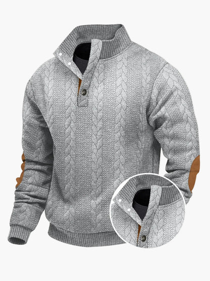 Sweat-shirt à col montant zippé pour homme style décontracté élégant - Pull sportswear polyvalent et tendance