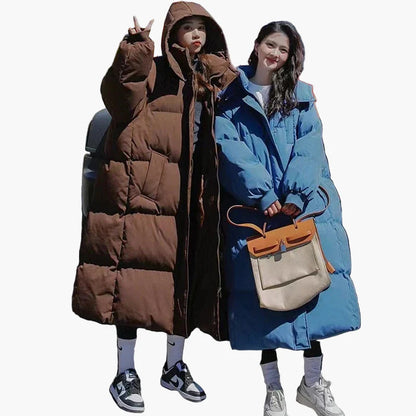 Manteau long doudoune oversize femme style urbain hiver