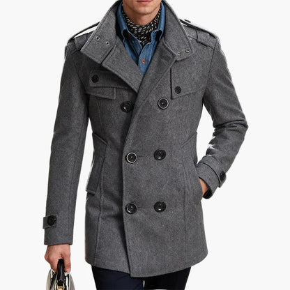 Manteau caban élégant pour homme, style urbain chic, parfait pour l'hiver