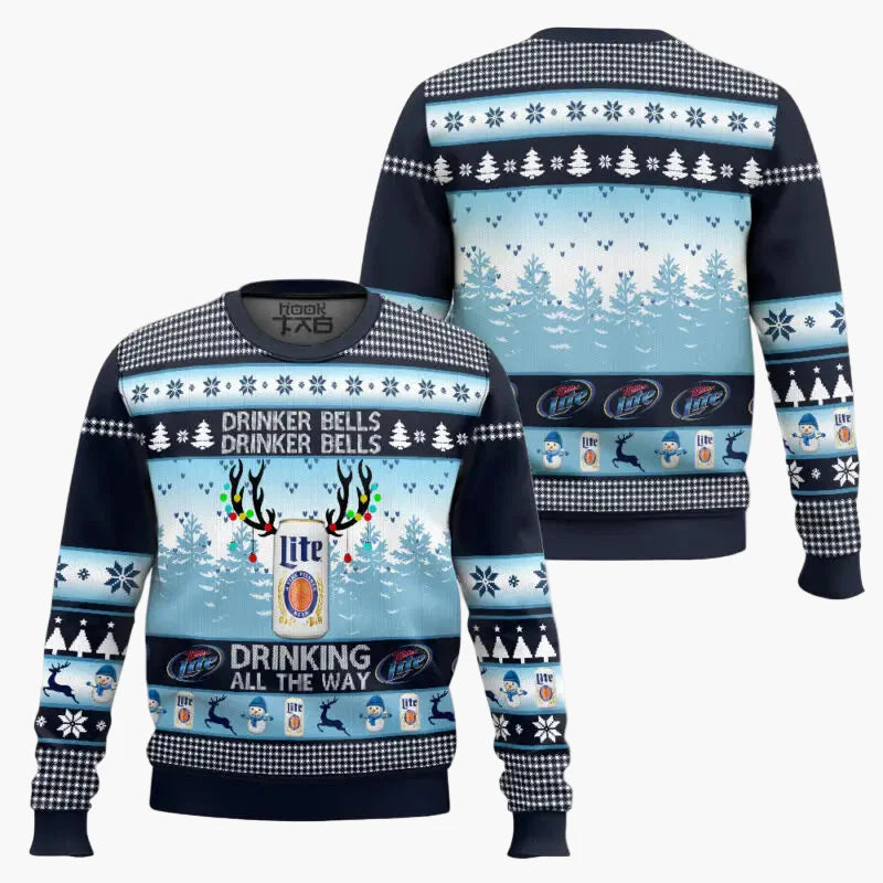 Pull de Noël homme style ugly sweater humour bière, fête et détente