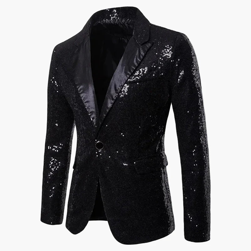 Veste de soirée homme à paillettes multicolores, style festif pour événements et fêtes