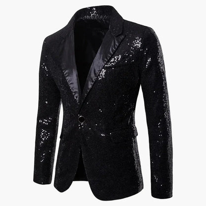 Veste de soirée homme à paillettes multicolores, style festif pour événements et fêtes