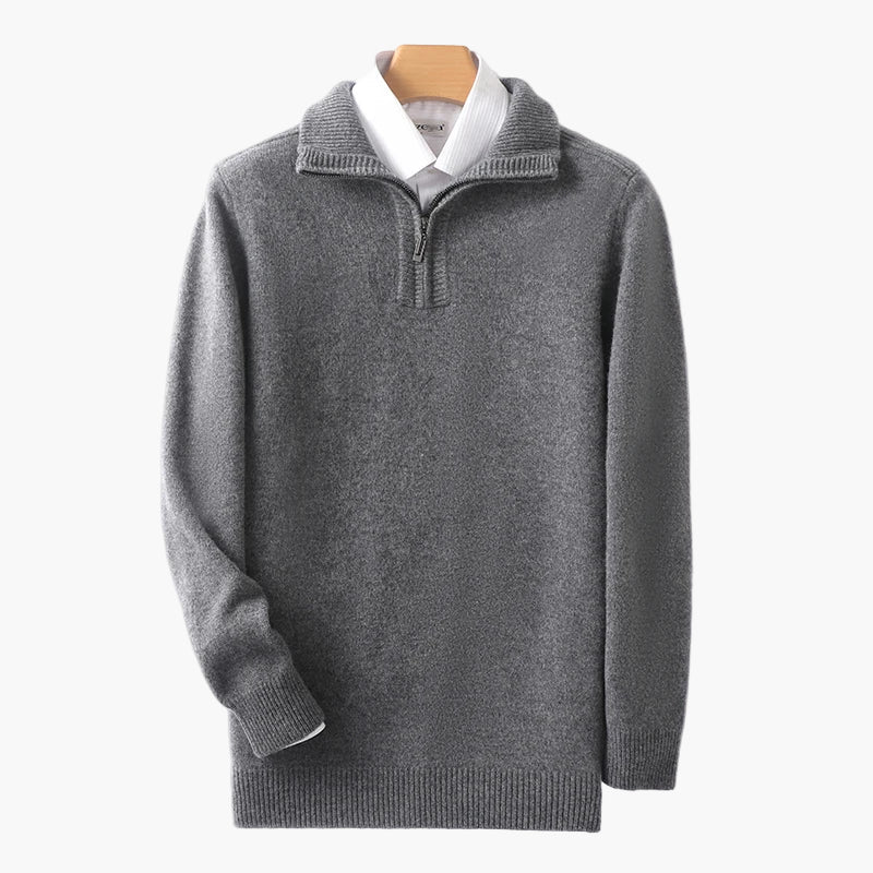 Pull zippé col montant pour homme style casual chic
