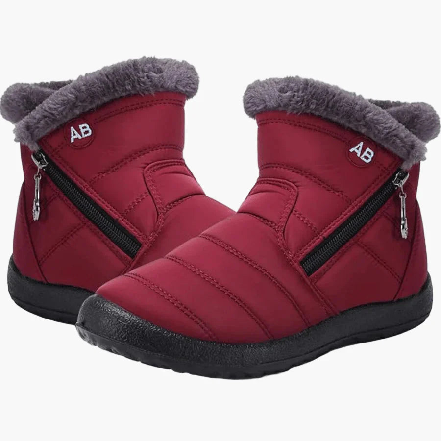 Bottes d'hiver imperméables pour femme style décontracté avec doublure chaude et fermeture éclair