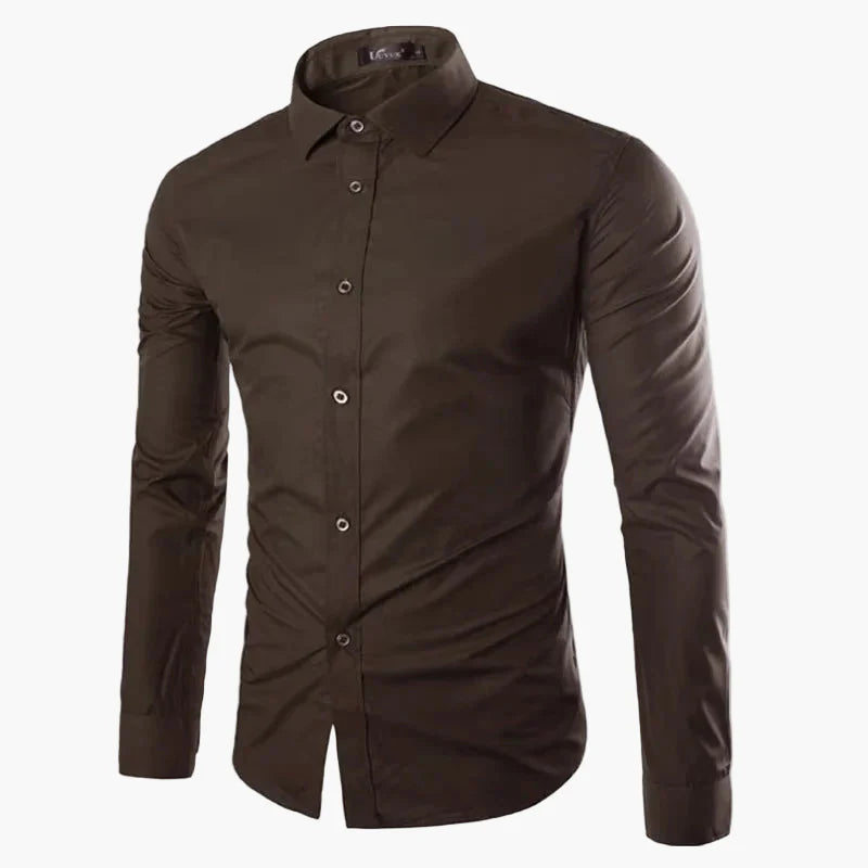 Chemise Homme Élégante Manches Longues Slim Fit pour Affaires et Loisirs
