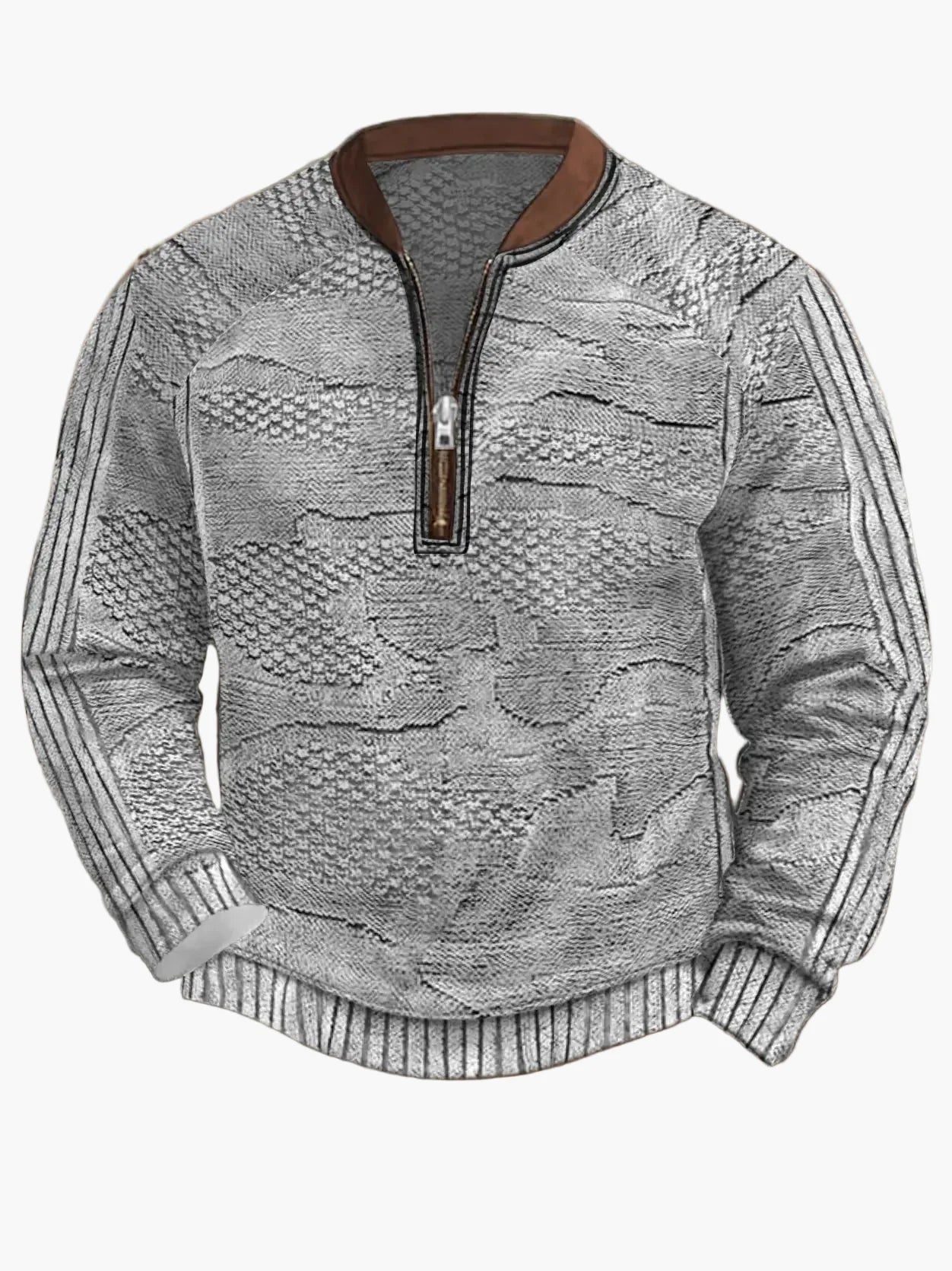 Sweat-shirt homme demi-zip style urbain tendance pour printemps et automne