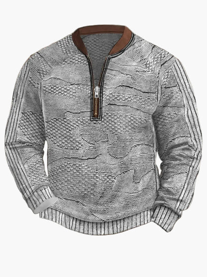 Sweat-shirt homme demi-zip style urbain tendance pour printemps et automne