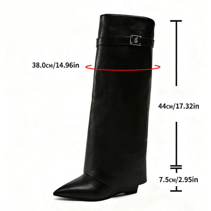 Bottes Femme Pointues à Talon Plat Style Moderne et Élégant
