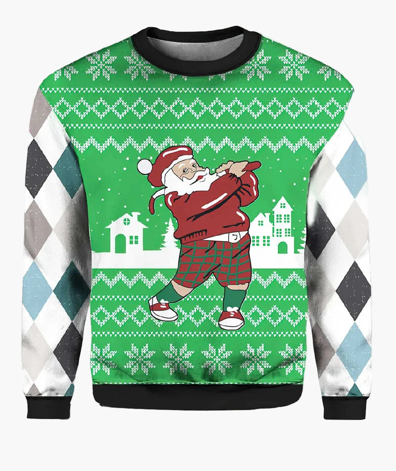 Pull de Noël homme style motard biker – Sweat-shirt festif humour Santa moto