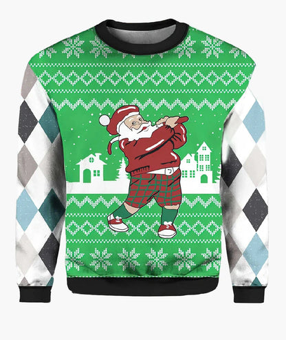 Pull de Noël homme style motard biker – Sweat-shirt festif humour Santa moto