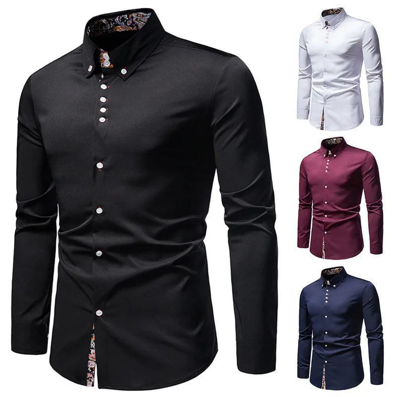 Victor – Chemise Homme Coupe Ajustée à Imprimé Paisley Manches Longues