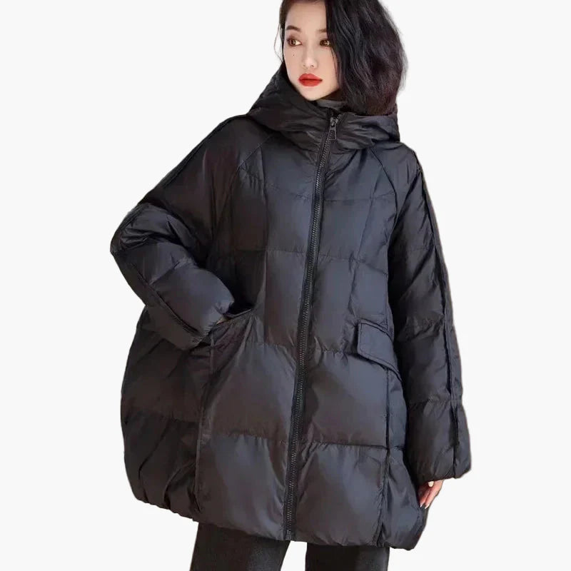 Manteau doudoune oversize à capuche pour femme, style urbain décontracté, idéal hiver