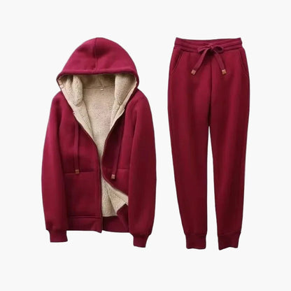 Ensemble Survêtement Femme Style Urbain Chaud à Capuche pour Hiver et Loisirs