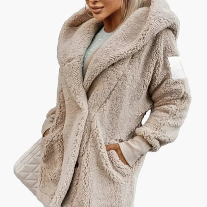 Manteau à capuche style peluche pour femme, tendance décontractée et élégante