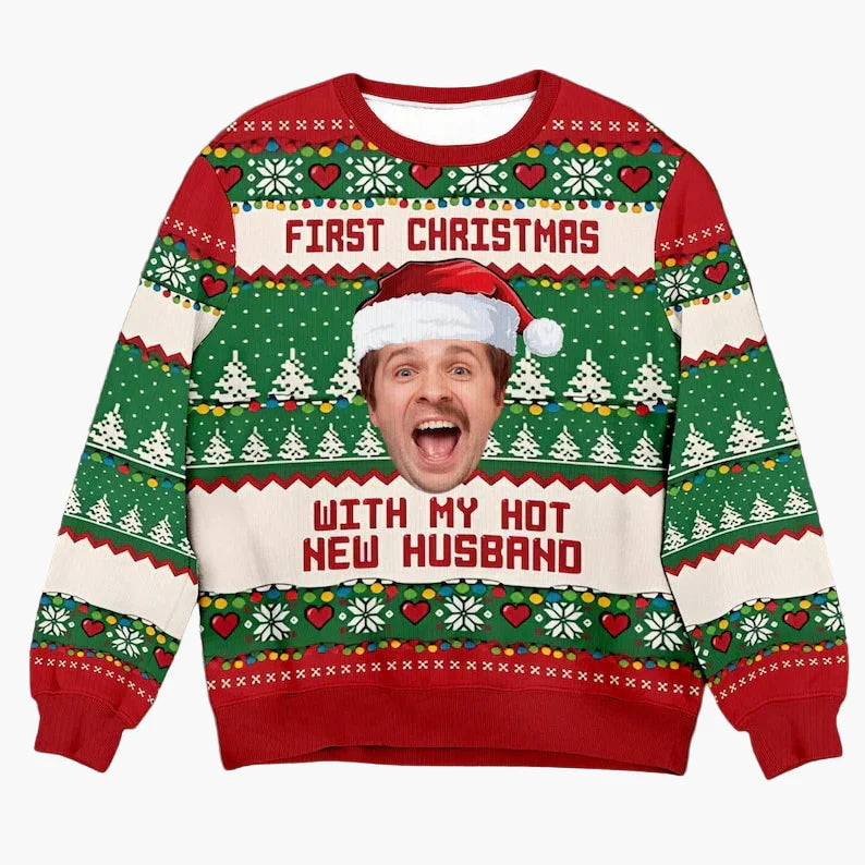 Pull de Noël unisexe personnalisé style festif – Idéal pour fêtes et cadeaux