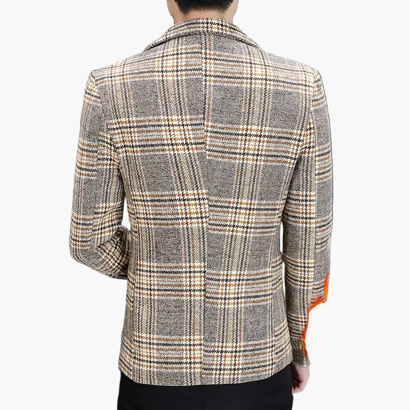 Blazer homme élégant à carreaux style moderne pour affaires et sorties