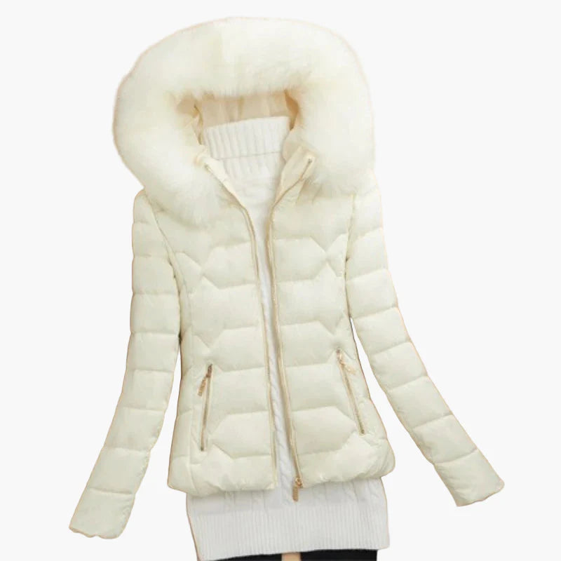 Doudoune Femme Élégante avec Capuche Large et Fermeture Zippée - Style Hiver Urbain
