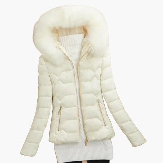 Doudoune Femme Élégante avec Capuche Large et Fermeture Zippée - Style Hiver Urbain