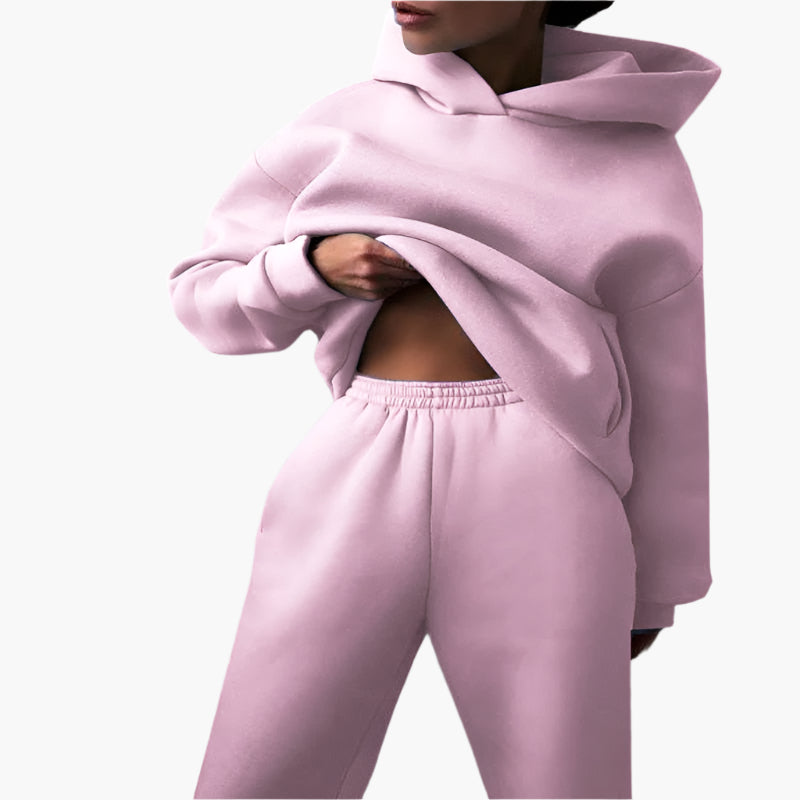 Ensemble Survêtement Décontracté Femme - Hoodie Oversize et Jogging Confortable pour la Maison et les Loisirs