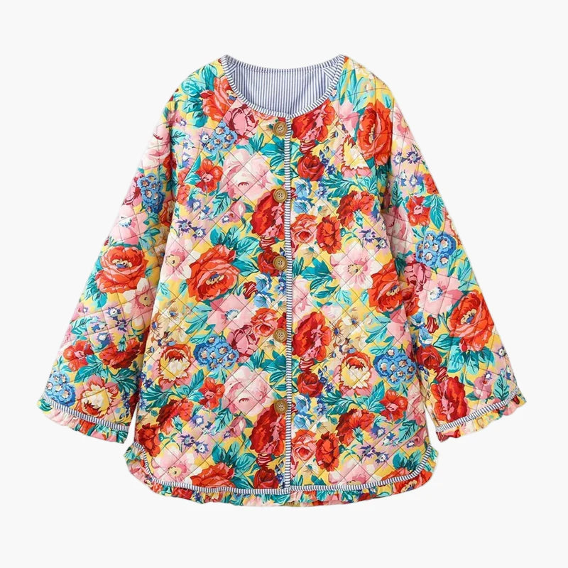 Veste matelassée bohème pour femme style floral oversize idéale pour le printemps