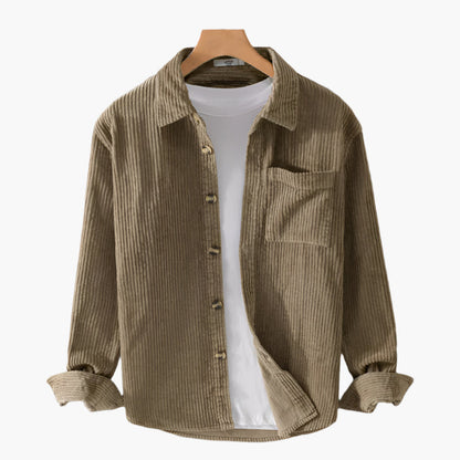 Chemise en velours côtelé style décontracté pour homme – idéale pour le quotidien et les loisirs