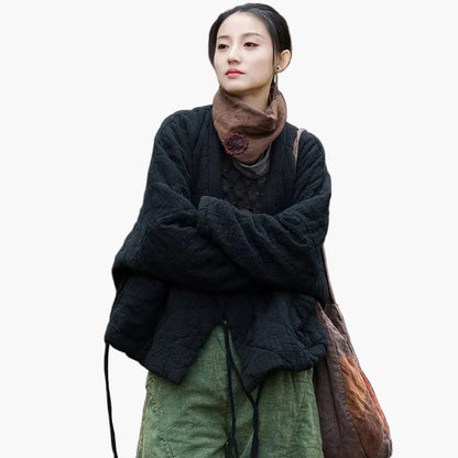 Veste matelassée ample style vintage pour femme – Look décontracté et confortable