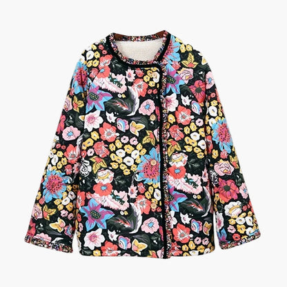 Veste matelassée bohème pour femme style floral oversize idéale pour le printemps