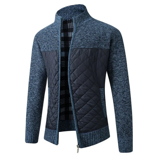 Marc – Veste Zippée Patchwork Chaude pour Hommes