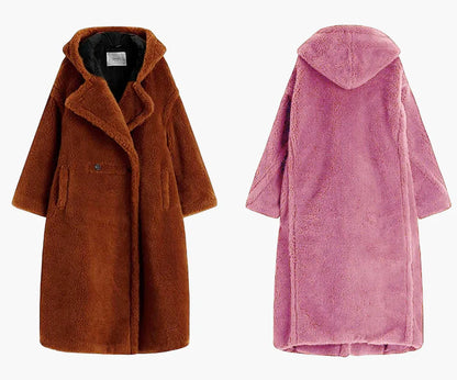 Manteau long à capuche style cocon pour femme – Élégance urbaine et confort oversize