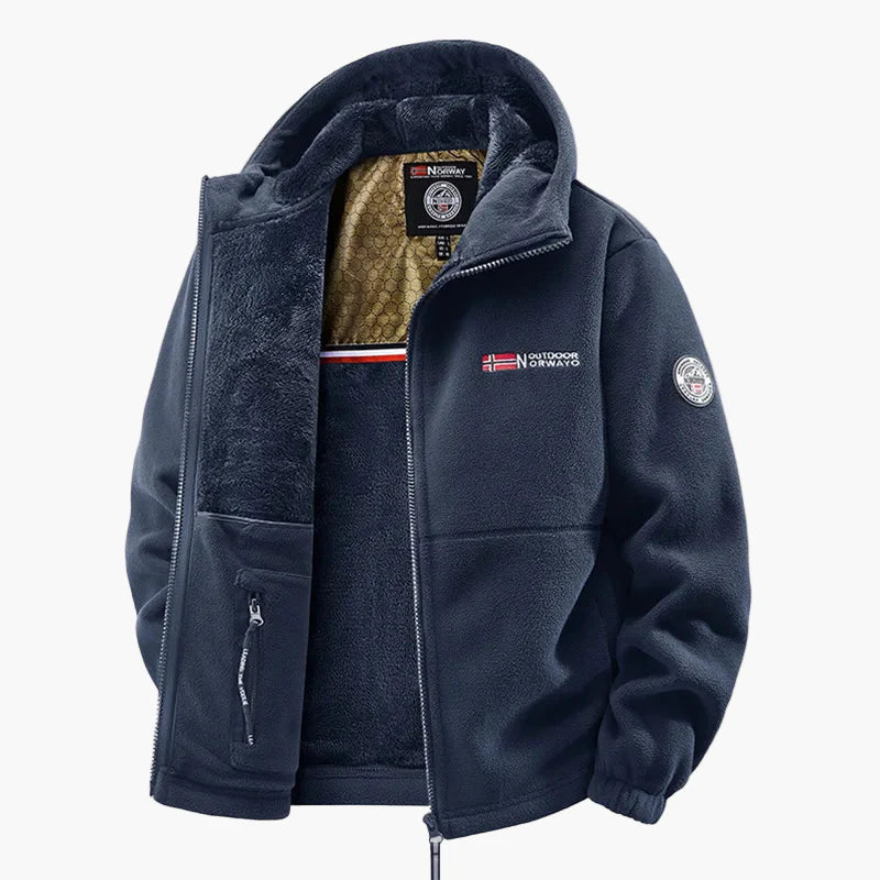 Veste polaire thermique d'extérieur pour homme - Style norvégien, idéale pour l'hiver et les activités outdoor