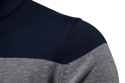 Pull à fermeture éclair quart pour homme – Style rayé chic et polyvalence quotidienne