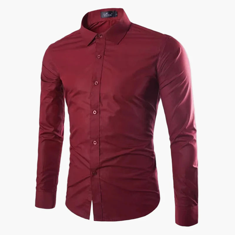 Chemise Homme Élégante Manches Longues Slim Fit pour Affaires et Loisirs