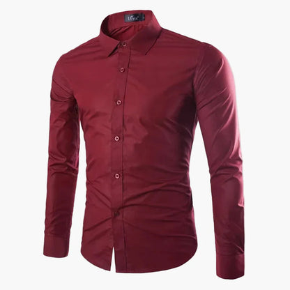 Chemise Homme Élégante Manches Longues Slim Fit pour Affaires et Loisirs