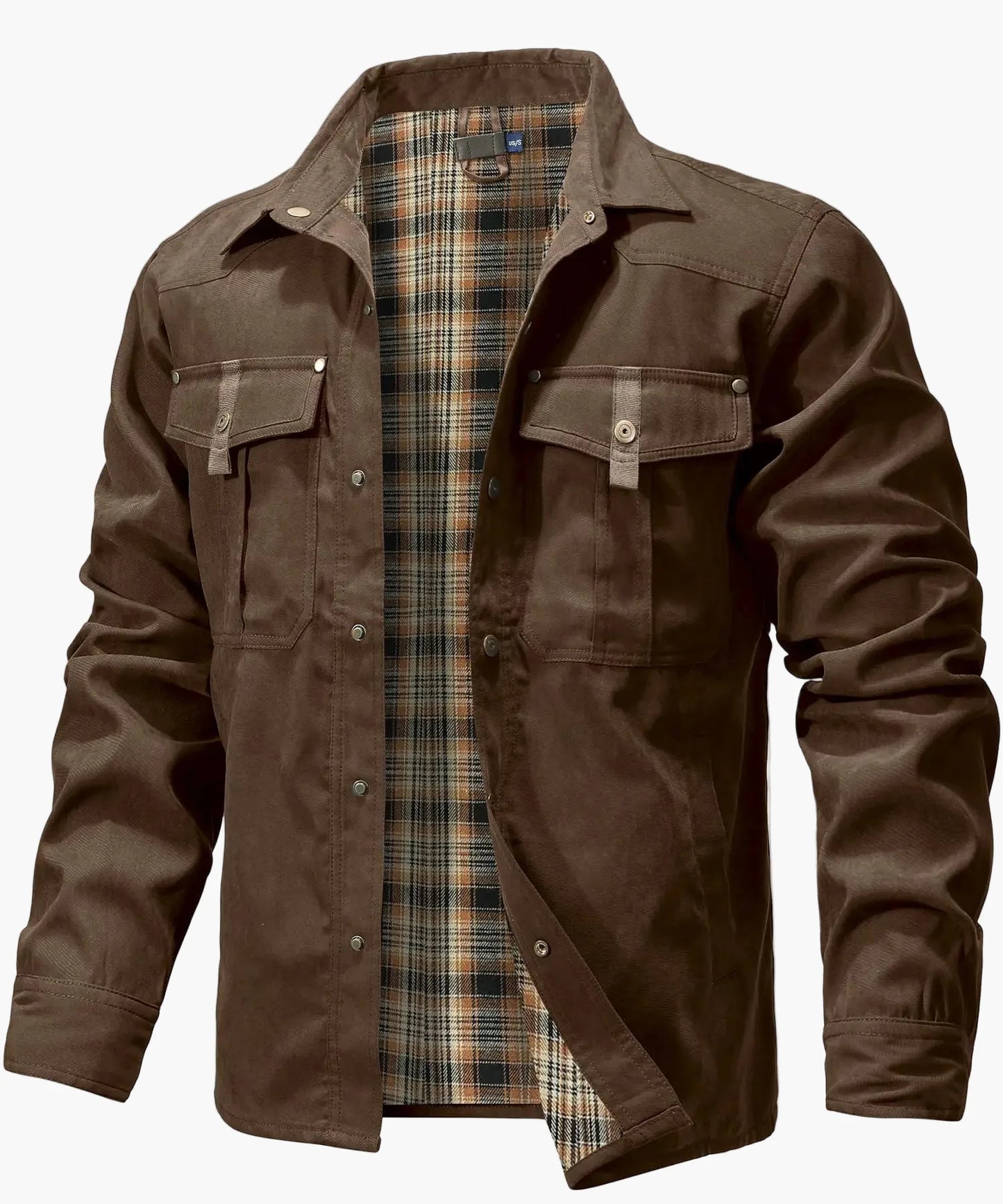 Veste Chemise Homme Style Western Printemps Shacket Décontracté à Boutons Pression pour Extérieur